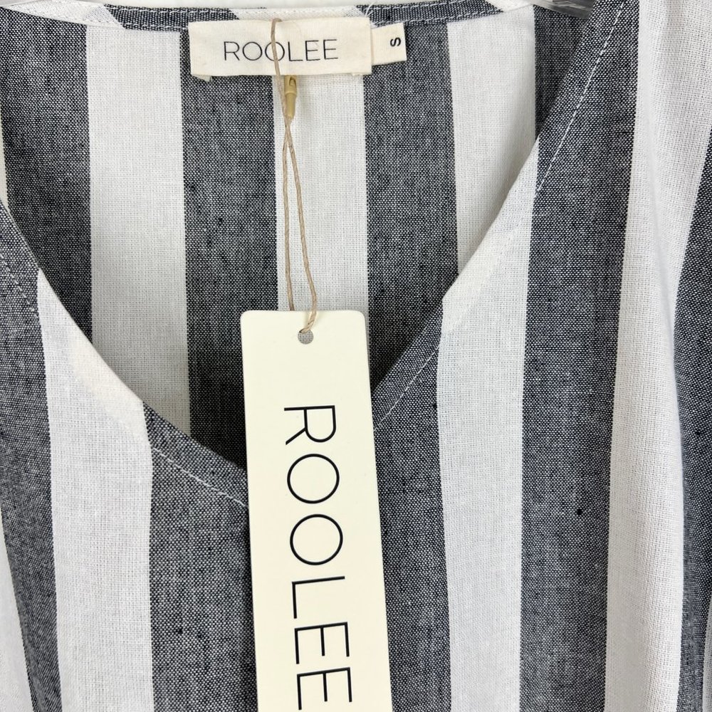 Roolee Gray and White Striped Midi Dress - Picture 6 of 8